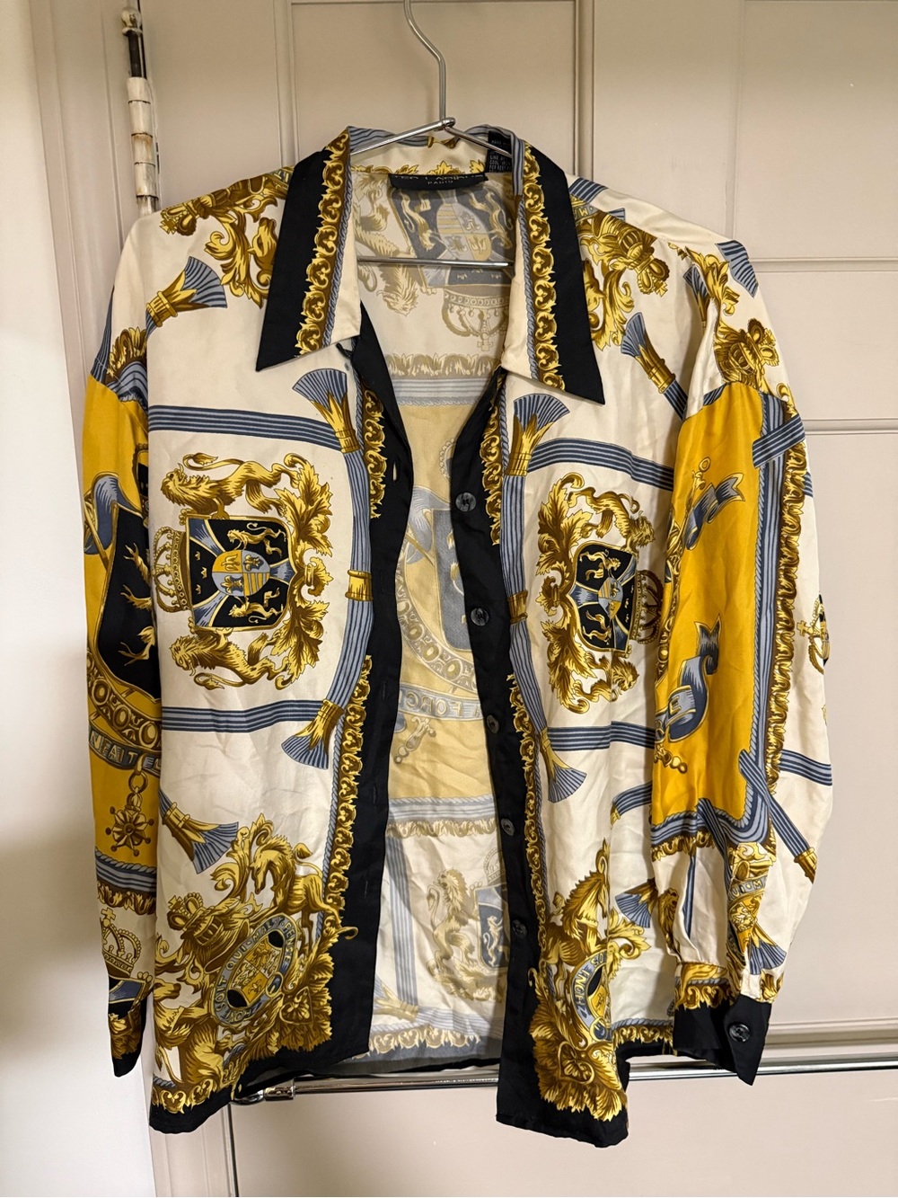Ted Lapidus This garment is a vintage 1990s  Paris baroque print 100% silk